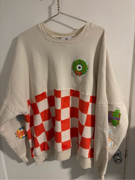 Disney Tops - Disney Parks Pixar Holiday Spirit 
Jersey Checkerboard Sweatshirt XXL
(1227)